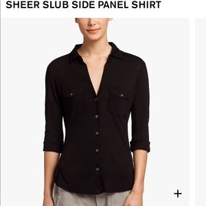 James Perse Sheer Slub Side Panel Shirt NWOT